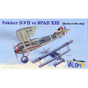 Plastikový model Valom 1/144 Fokker D.VII vs. SPAD XIII (4-in-1)