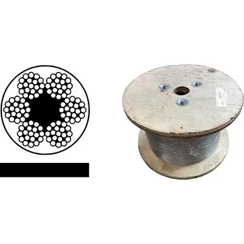 Lany MTR Lano ocelové DIN 3055 (6x7M-FC) PVC ČERNÉ, velká cívka Varianta: Lano ocelové DIN 3055 (6x7M-FC) PVC černé, velká cívka 3/4mm PVC černé