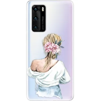 Odolné silikonové pouzdro iSaprio - Girl with flowers - Huawei P40