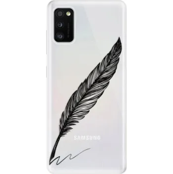Pouzdro na mobilní telefon Odolné silikonové pouzdro iSaprio - Writing By Feather - black - Samsung Galaxy A41