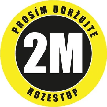 Podlahové značení - kruh 30 cm "Prosím udržujte rozestup 2 m"