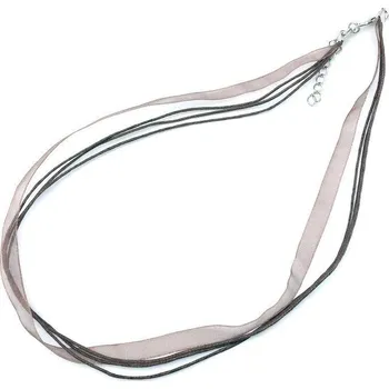 Řetízek Hnědá šňůrka na krk z organzy