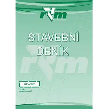 Stavební deník A4 - 53 listý propisovací, čísl. RVM 20060018
