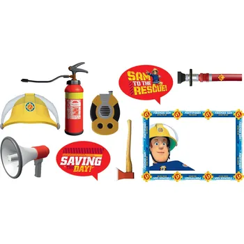 Party dekorace Dětské rekvizity Požárník Sam, 9 kusů