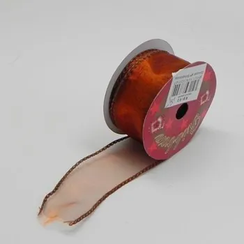 Stuha organza š4cm/9m metalická hnědá (RS/63)
