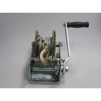 Upínací popruh Naviják ruční 900kg, ocelové lano 4,5mm/10m s hákem