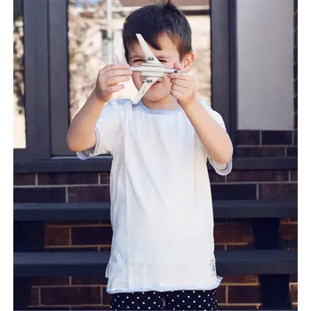 Dětská móda bílé bavlněné tričko s krátkým rukávem