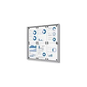 Informační vitrína stříbrná, plechová záda, interiér 6xA4