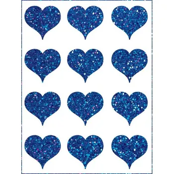 Engross Nažehlovací obrázky třpytivé - Srdce menší barva: modrá