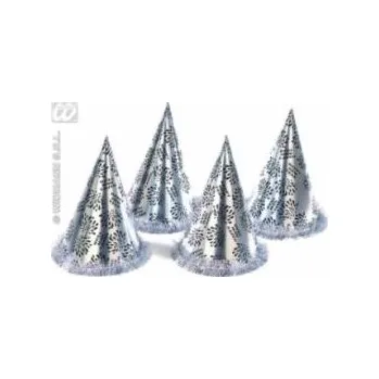 Party dekorace Klobouček Happy New Year stříbrný - Silvestr - 1 ks