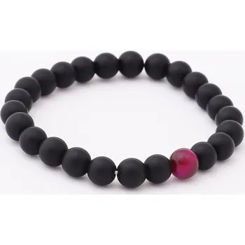 Souprava šperků Náramek matný onyx a růžové tygří oko