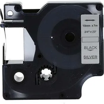 Pásek do tiskárny Kompatibilní páska s Dymo 45812, 19mm x 7m, černý tisk / stříbrný podklad