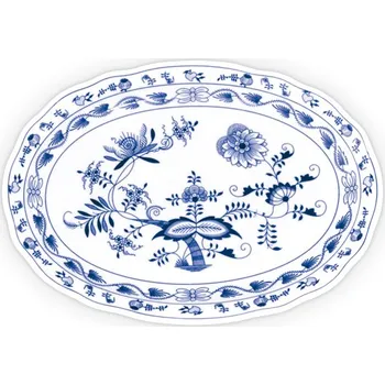 Stolování Cibulák Dubí Talíř oválný - cibulový porcelán 10483, 35 cm