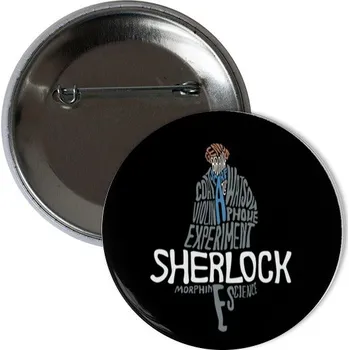 Odznáček s potiskem Typografická Sherlock placka