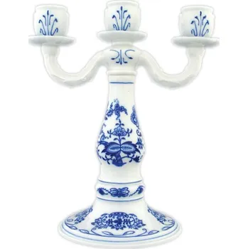 Svícen Cibulák Dubí Svícen tříramenný - cibulový porcelán 70182