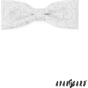 Motýlek chlapecký 10 cm - bílý s výšivkou