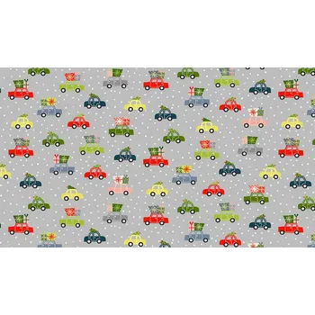 MAKOWER UK Látka vánoční v metráži se zlatým efektem 2232S