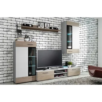 Obývací stěna Obývací stěna TANGOO bílá / dub sonoma DOPRODEJ*