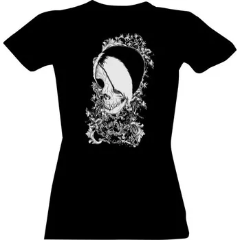 Dámské tričko Tričko s potiskem EMO lebka s ornamenty dámské