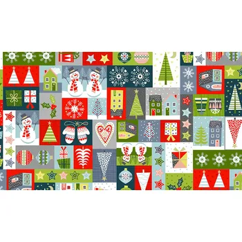 MAKOWER UK Látka vánoční v metráži se zlatým efektem 2230/1