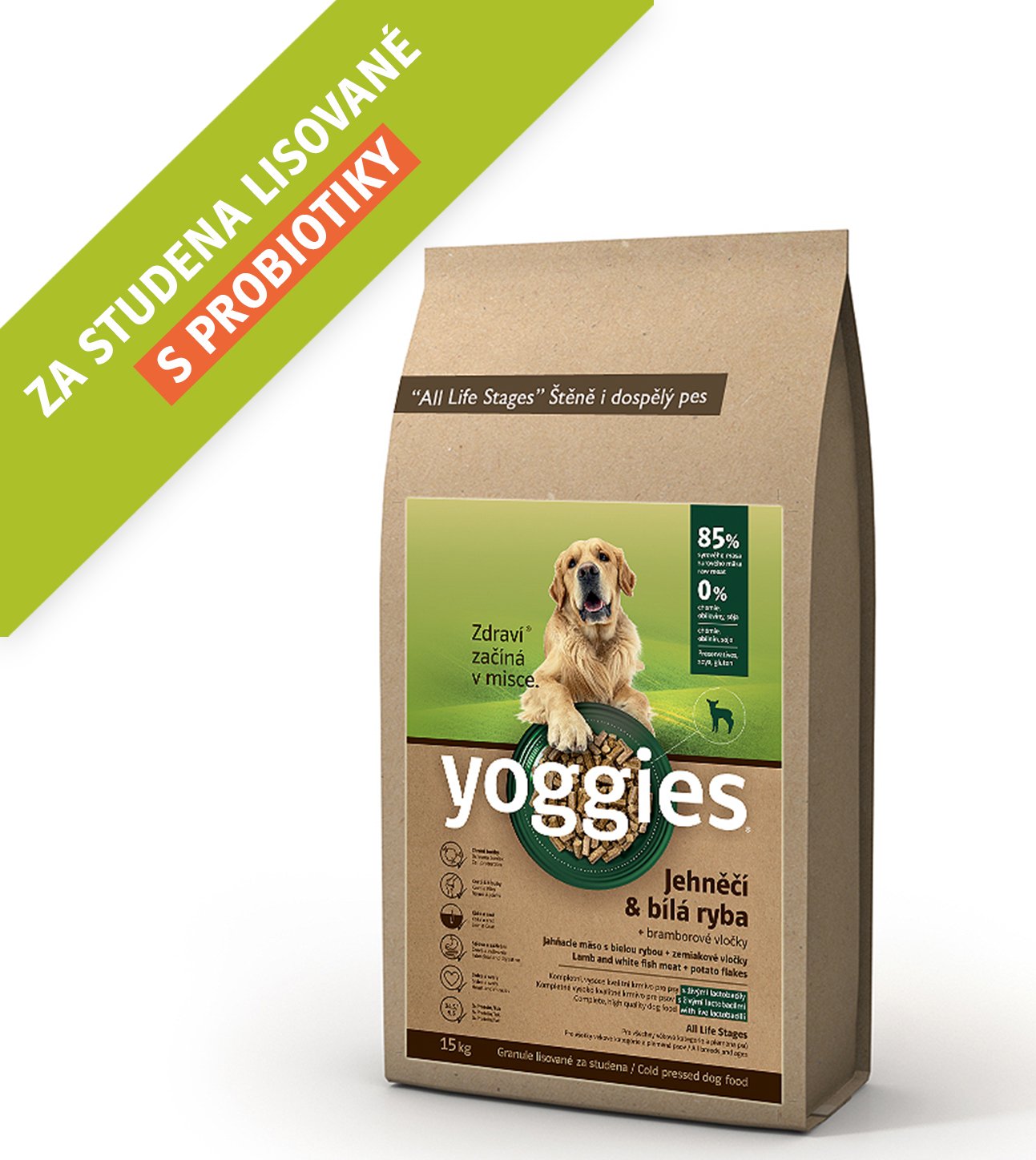 YOGGIES jehněčí maso a bílá ryba Balení: 15kg