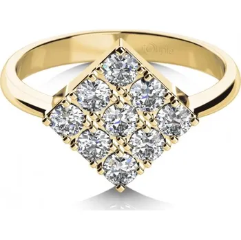 Šperk Couple, Zajímavý prsten Mia, žluté zlato se zirkony, vel. 57, prům. 18.1 mm, 585-68-1-0594.0Z00.0.57.001