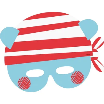 Karnevalový kostým Papírová maska na oči - Ahoj, 3 kusy