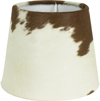 Stínidlo Stínidlo lampy z kravské kůže hnědá/ bílá - Ø 20*17cm