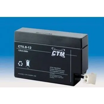 Záložní baterie CTM Components GmbH, Německo Olověný akumulátor CTM 12V 0,8Ah konektor AMP