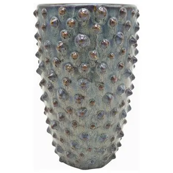 Váza Keramická tečkovaná váza Spotted 20,5 cm Present Time (Barva-tmavě šedá)