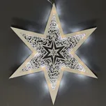 AMADEA Dřevěná svítící dekorace hvězda s LED osvětlením, 35 cm