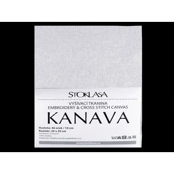 Kanava Vyšívací tkanina Kanava 20x30 cm 46 oček - bílá