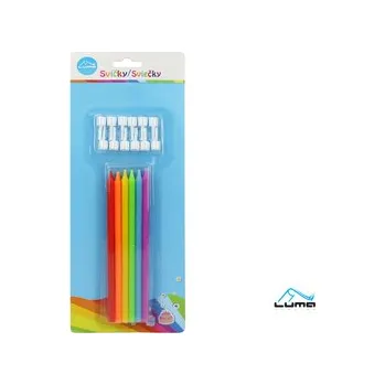 Svíčka Svíčka 12ks, PARTY neon LUMA