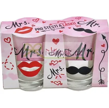 Žertovný předmět Set 2 frťany pro štěstí a lásku - Mr. and Mrs.