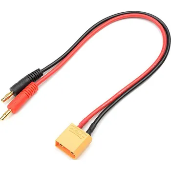 RC vybavení Nabíjecí kabel 14AWG s konektorem XT90 a 4mm banánky pro nabíječ