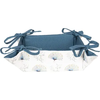 chlebník Oboustranný bavlněný košík na pečivo Peacock Print - 35*35*8 cm