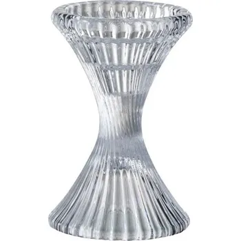 Svícen Skleněný točivý svícen Ribbed medium - Ø 10*15cm