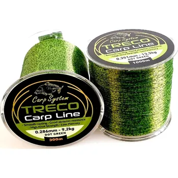 Vlasec Carp System Treco Carp Line Dot Green 300 m průměr: 0,235 mm/6,3 kg