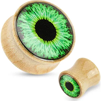 Piercing Piercingate Plug do ucha - zelené oko PTP00276 - Barva/Motiv: Zelená, Průměr Tunely, plugy, roztahováky: 12 mm