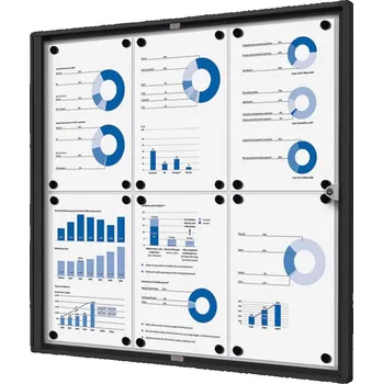Jansen Display Interiérová vitrína Economy 6xA4 - plechová záda, černá