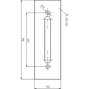 Dveřní kování Plech ochranný š. 100 mm (Plech ochranný šíře 100 mm pod bezpečnostní kování)