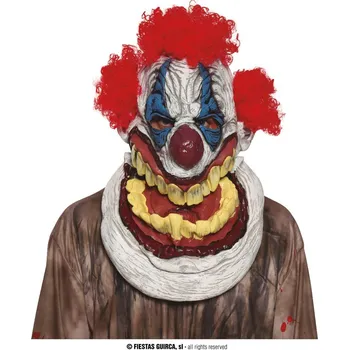 Karnevalová maska Guirca Fiestas Španělsko Latexová maska klauna s vlasy extra