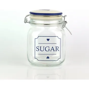 Dóza na potraviny Skleněná dóza na cukr Amanda indigo 1000ml