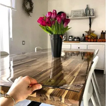 ubrus Mekke sklo Ubrus na stůl z měkkého skla 100x260 cm Ubrus: Průhledná lesklá folie