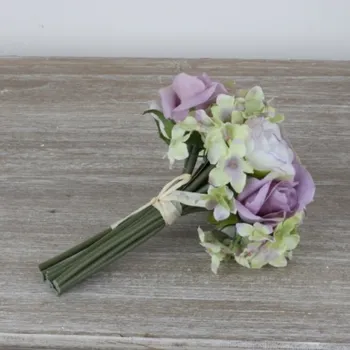 umělá květina Umělá kytice růží fialová 20cm