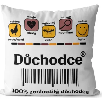 Dekorativní polštářek Polštář Důchodce 100% (Velikost: 40 x 40 cm)