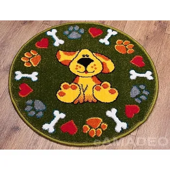 Koberec Akcila Dětský kusový kulatý koberec Kolibri Pejsek 11100/130 kruh - půměr 67cm - Průměr 67cm