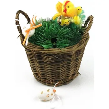 Velikonoční dekorace Velikonoční dekorace proutěný koš 16x12cm