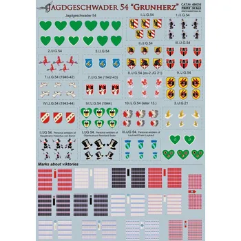 Plastikový model Print Scale 1/48 Jadgeschwader 54 Grunherz (wet decals)