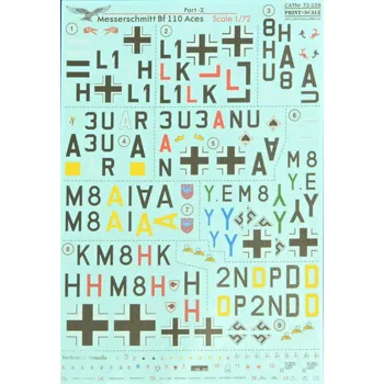 Plastikový model Print Scale 1/72 Messerschmitt Bf 110 Aces Pt.2 (wet decals)